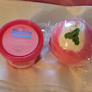 Lush bath bomb and Barbie scrub